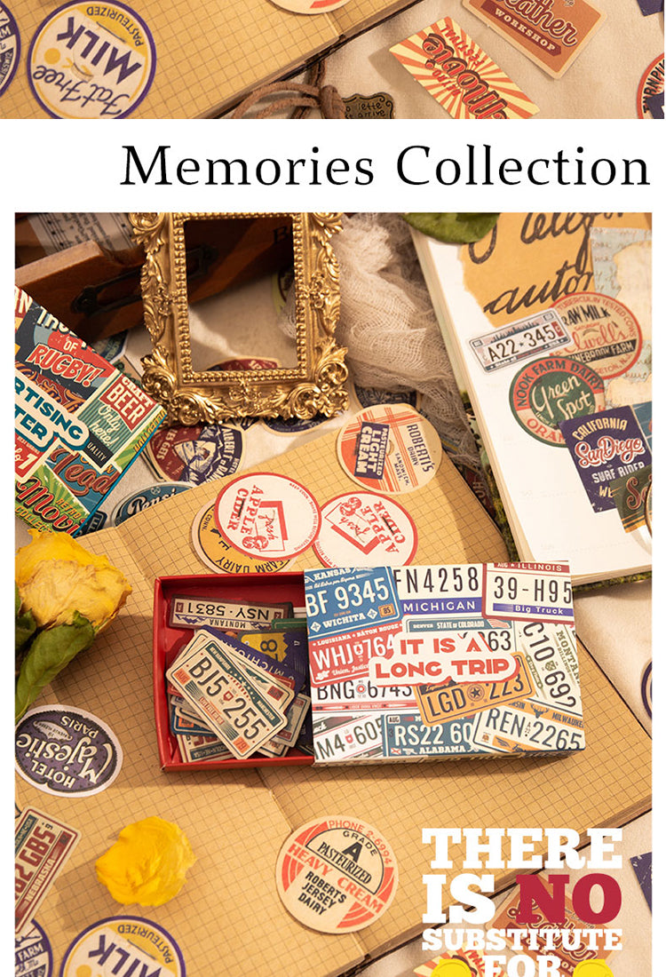 5Memories Collection Retro American Style Boxed Kraft Stickers2