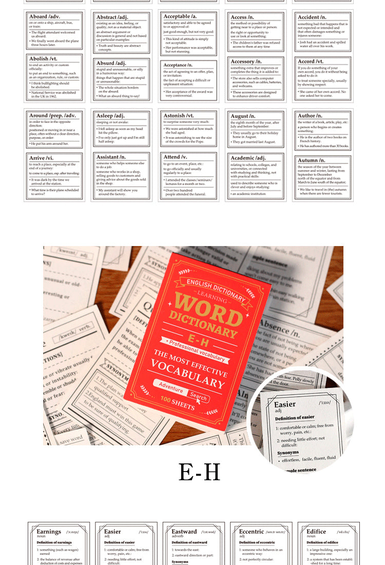 5Mini Dictionary Retro English Words Scrapbook Paper8