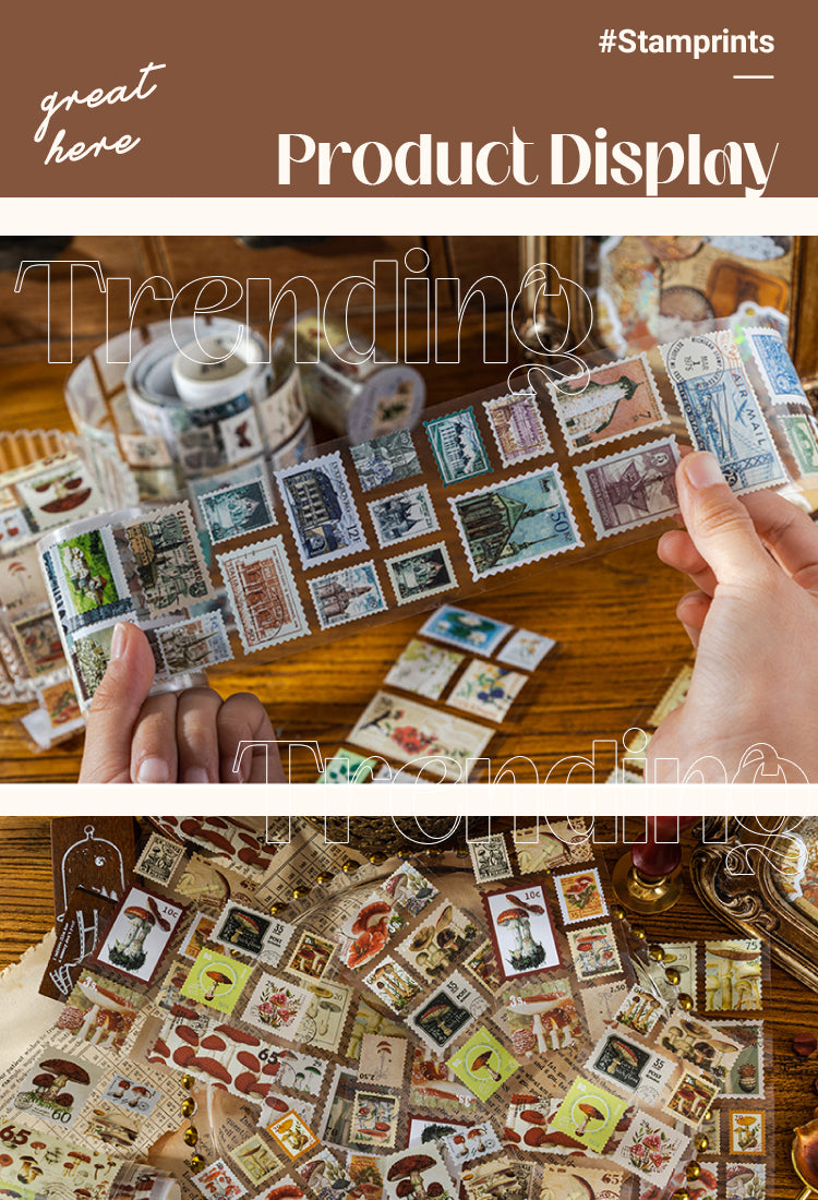 5Nature Post Office Vintage Stamp Sticker Roll1