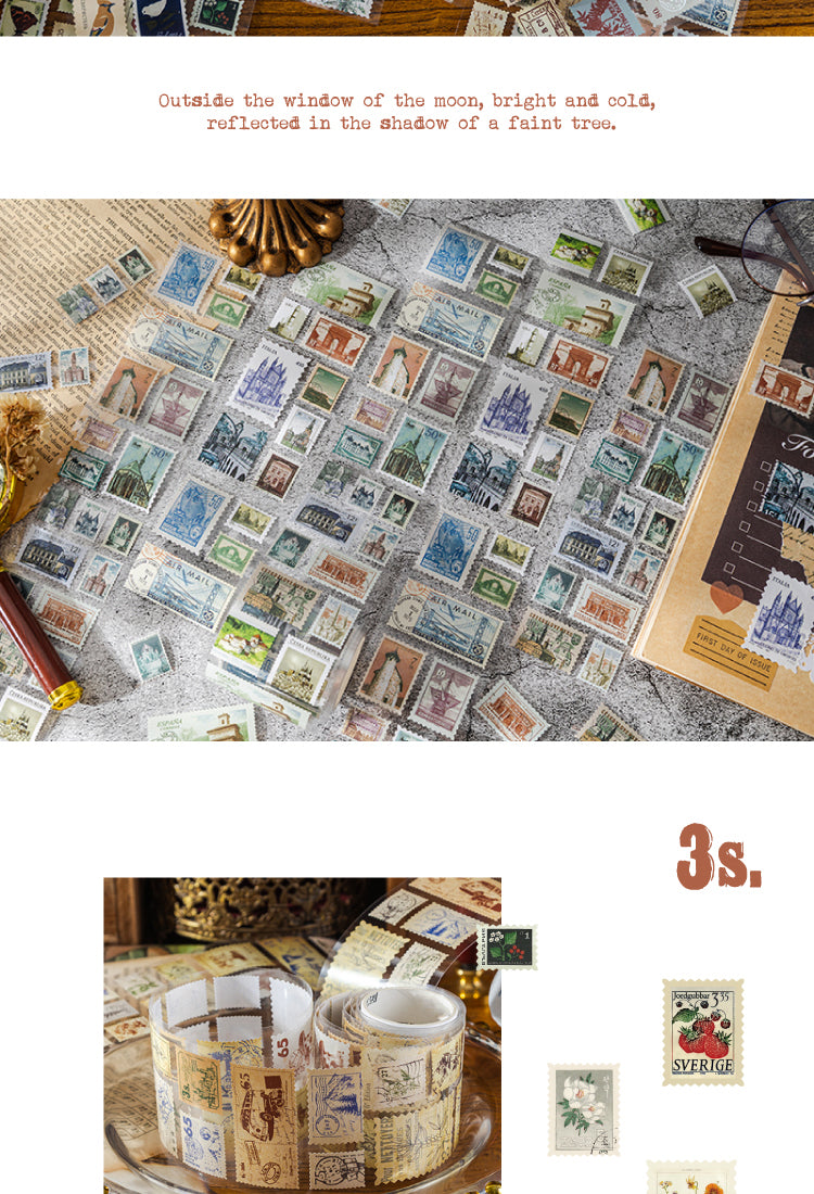 5Nature Post Office Vintage Stamp Sticker Roll5
