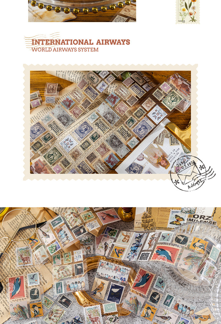 5Nature Post Office Vintage Stamp Sticker Roll6