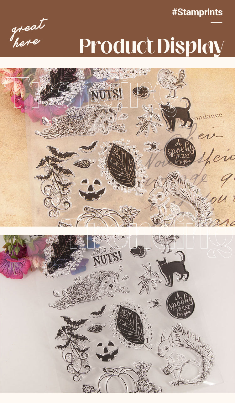 5Product Display o Cute Animal & Plant Transparent Silicone Stamp
