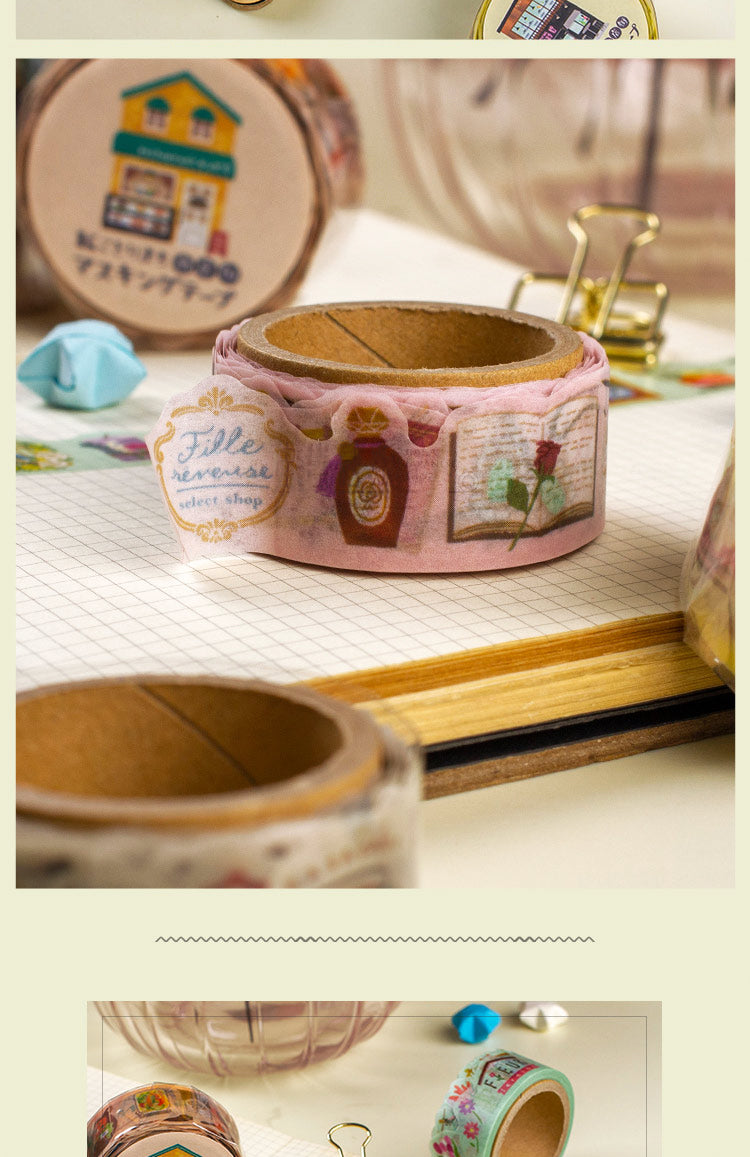 5Product Display of Cartoon Cafe Bookstore Washi Tape 2