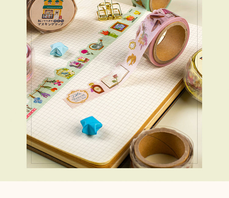 5Product Display of Cartoon Cafe Bookstore Washi Tape 3