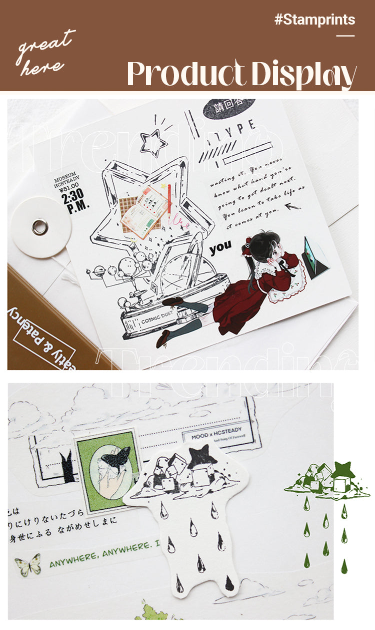 5Product Display of Cartoon Crystal Ball Rubber Stamp