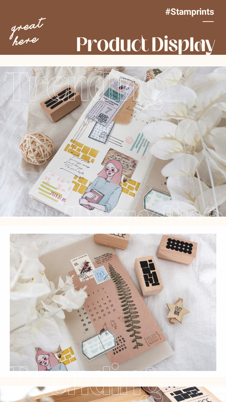 5Product Display of Circle Dot Forest Series Rubber Stamps1