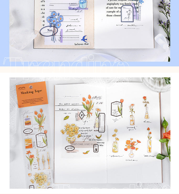 5Product Display of Clear Floral Long Strip PET Sticker_02