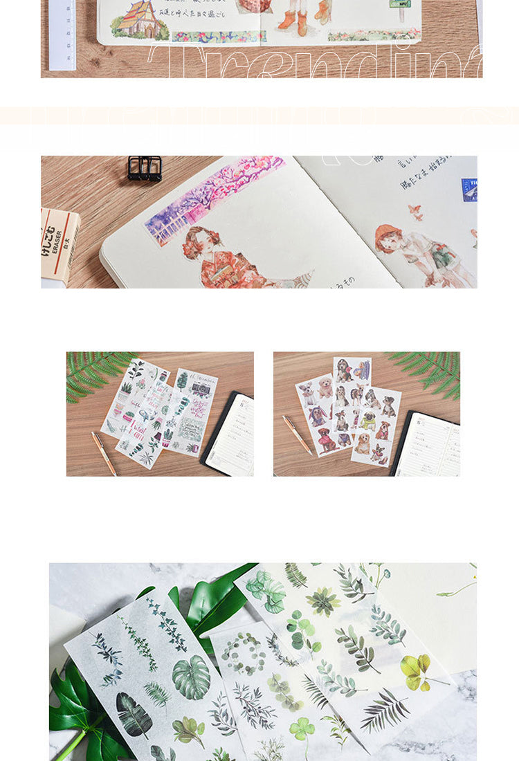 5Product Display of Creative Character Plant Washi Sticker2