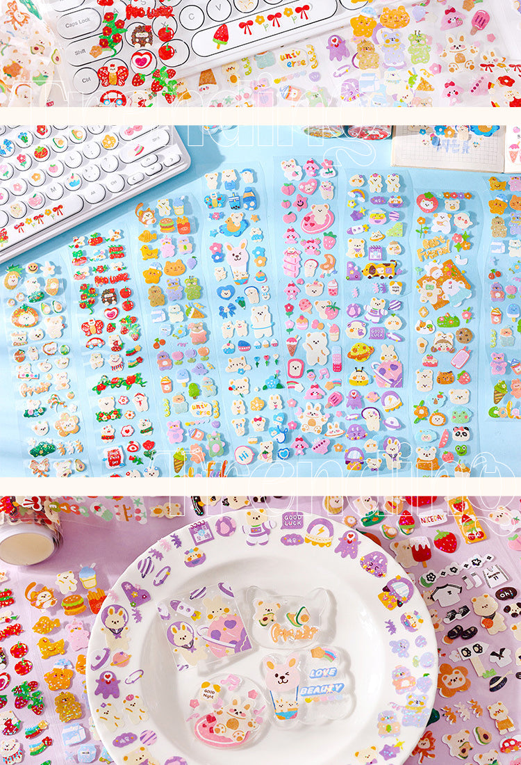 5Product Display of Cute Cartoon Adorable Pet Clear Roll Packaged PVC Sticker2