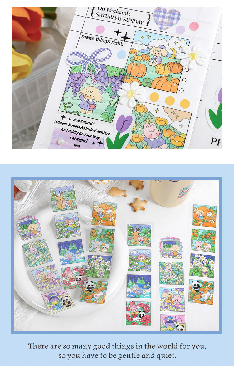 5Product Display of Cute Cartoon Animal Four Seasons PET Sticker2