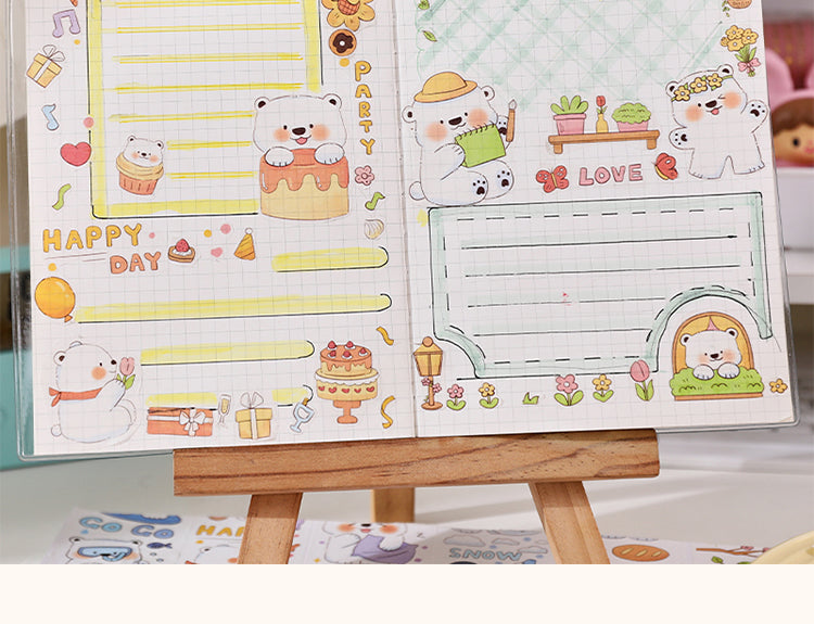 5Product Display of Cute Cartoon Animal White Bear Washi Tape3