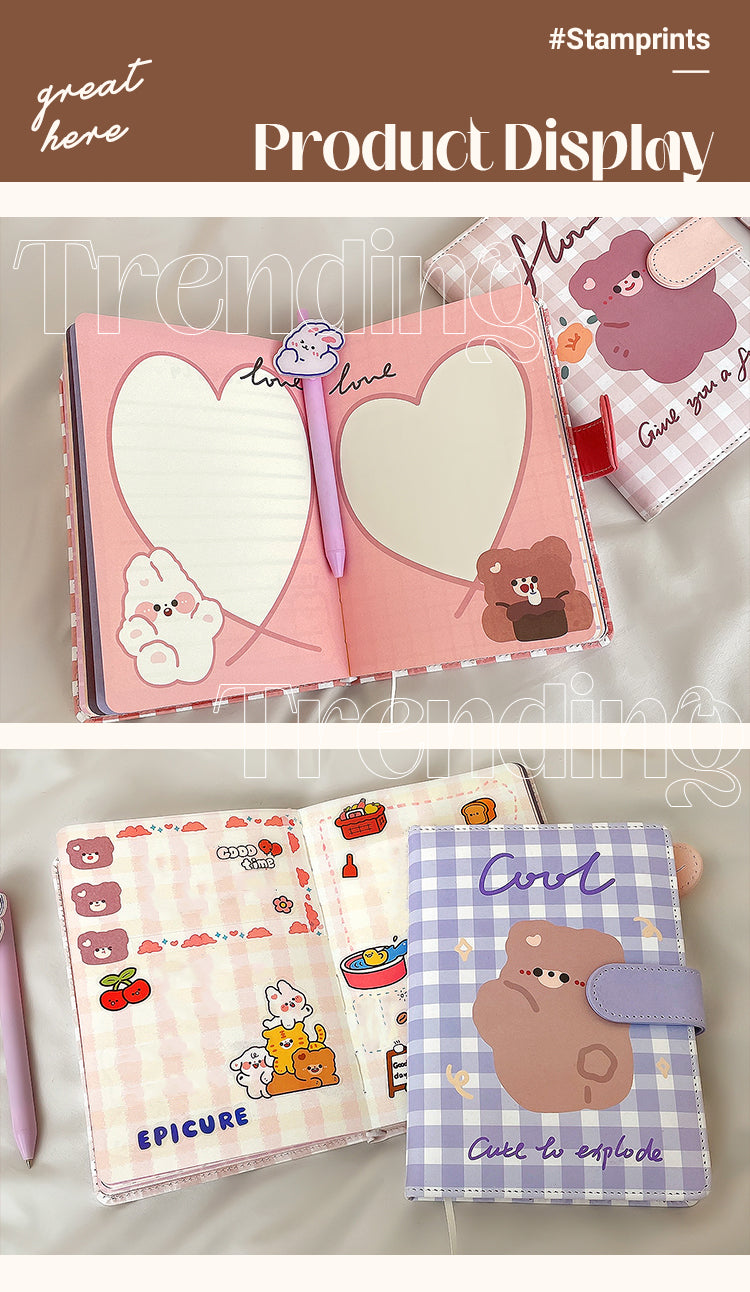 5Product Display of Cute Cartoon Color Page Notebook2