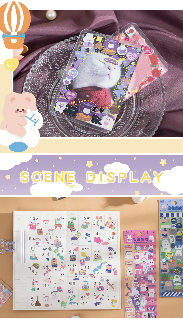 5Product Display of Cute Cartoon Pet Rabbit Bear Sticker2
