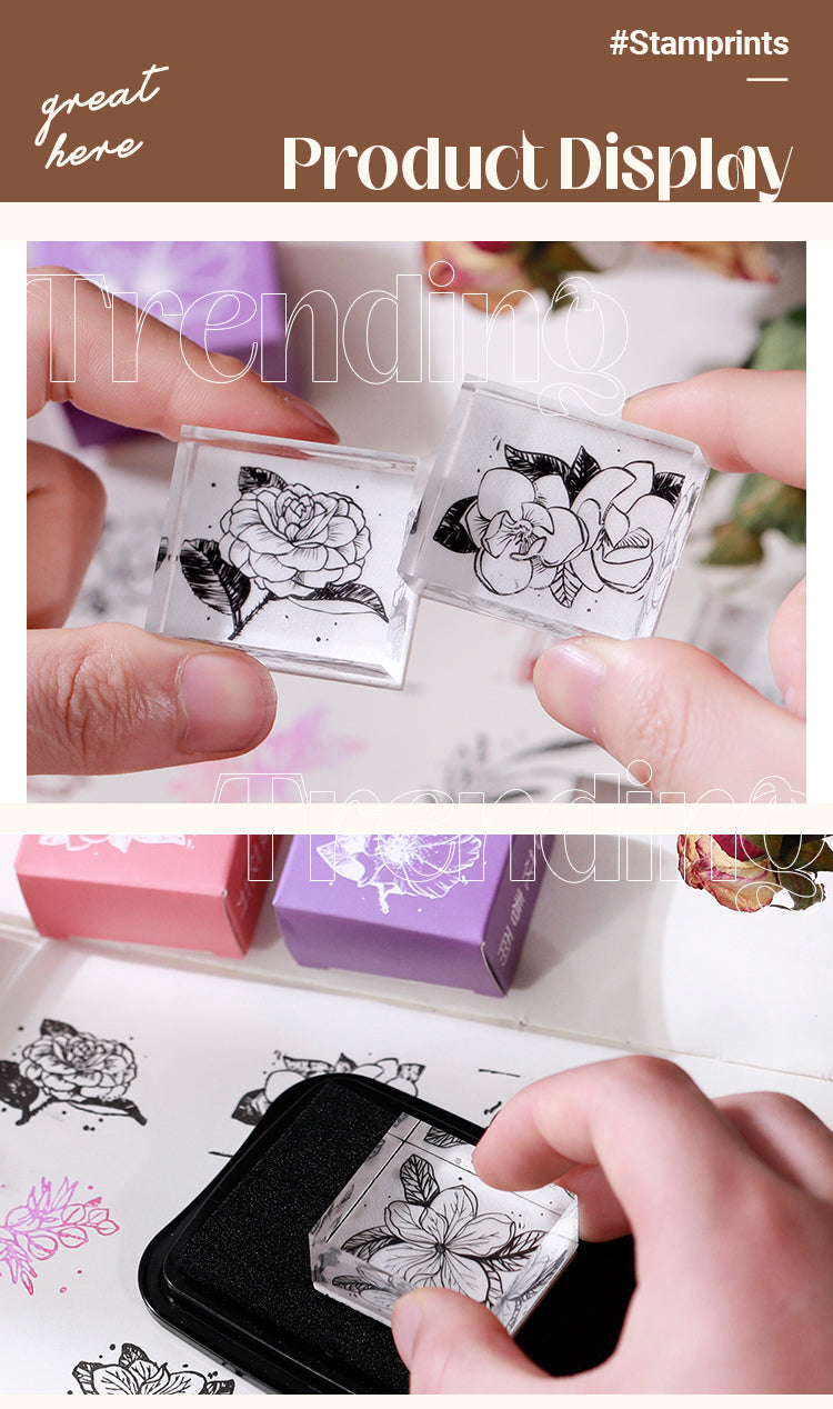 5Product Display of Cute Flower Plant Clear Acrylic Rubber Stamp1
