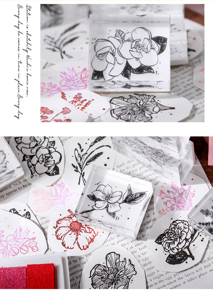 5Product Display of Cute Flower Plant Clear Acrylic Rubber Stamp2