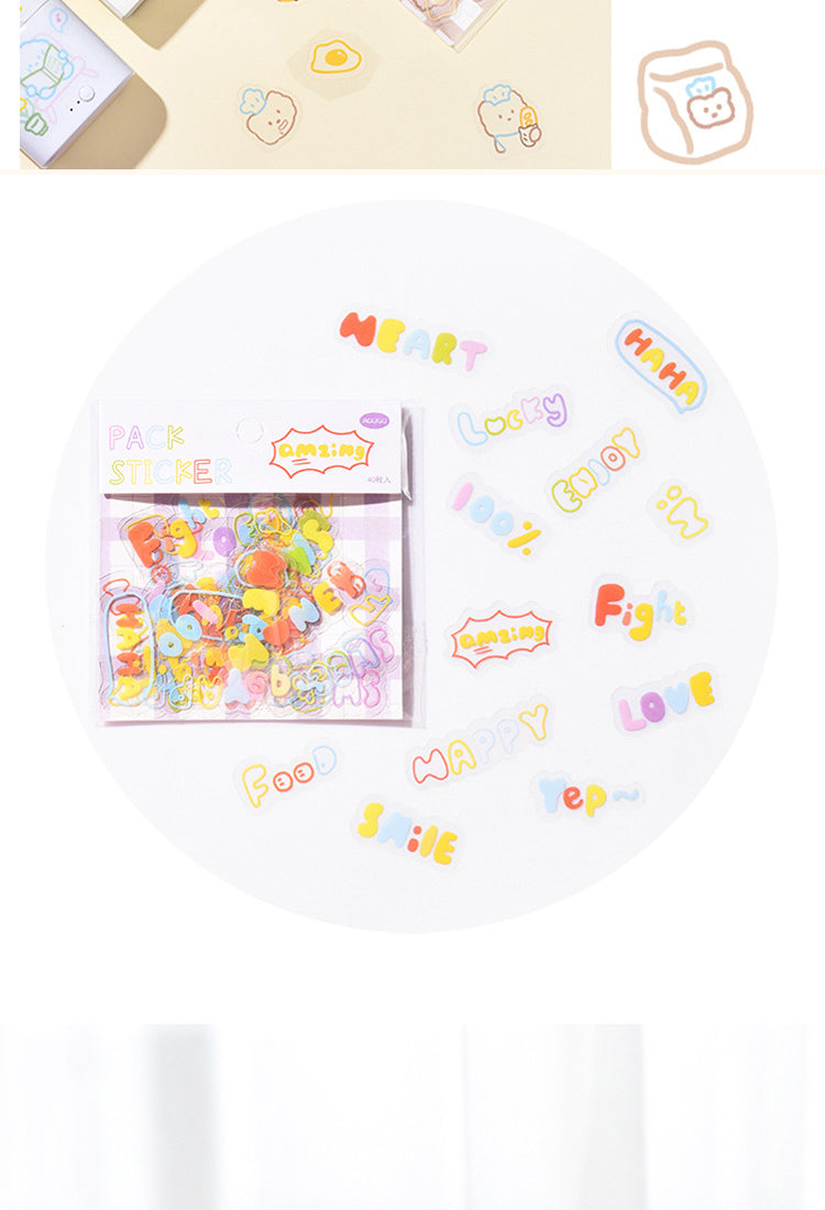 5Product Display of Cute Simple Line Crayon Clear PET Sticker Pack2
