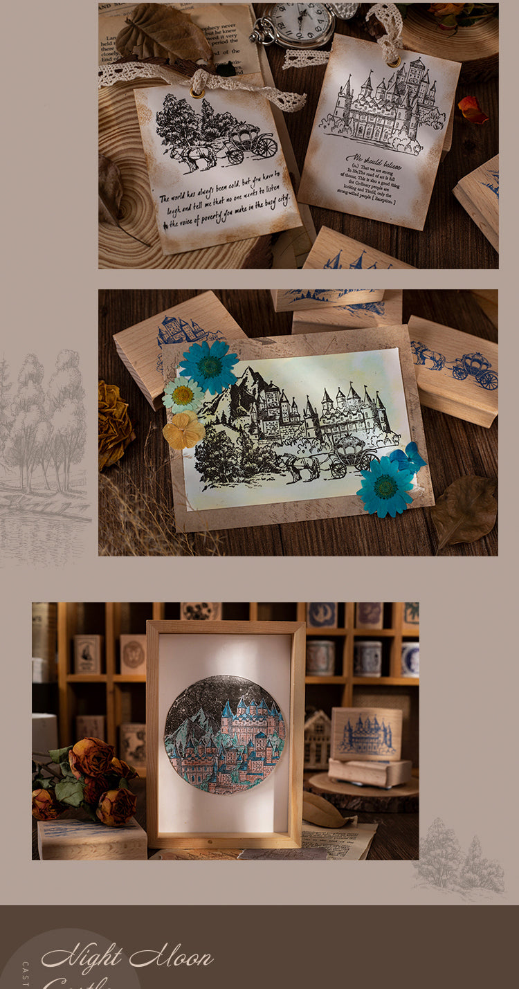 5Product Display of Fantasy Castle Wooden Rubber Stamp2