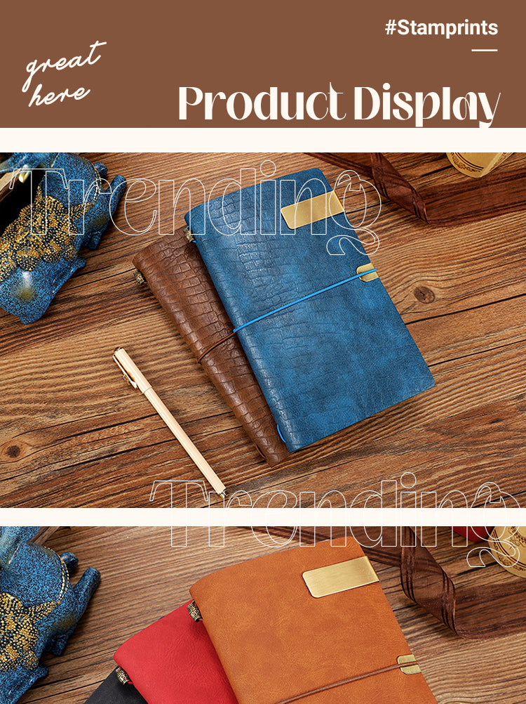 5Product Display of Faux Crocodile Pattern Soft PU Notebook1