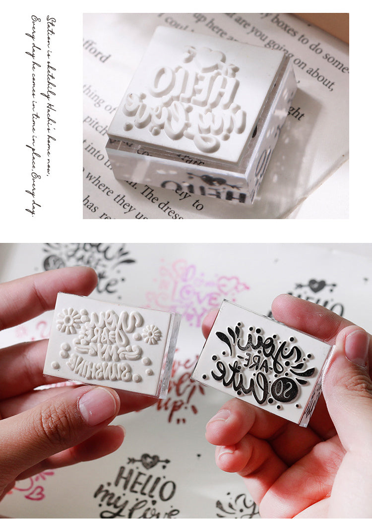 5Product Display of Good Blessing Greeting Clear Acrylic Rubber Stamp2