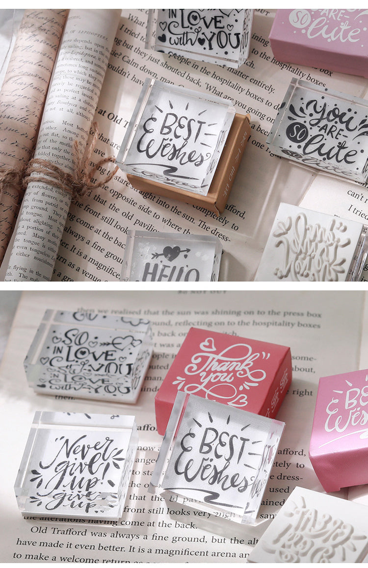 5Product Display of Good Blessing Greeting Clear Acrylic Rubber Stamp3