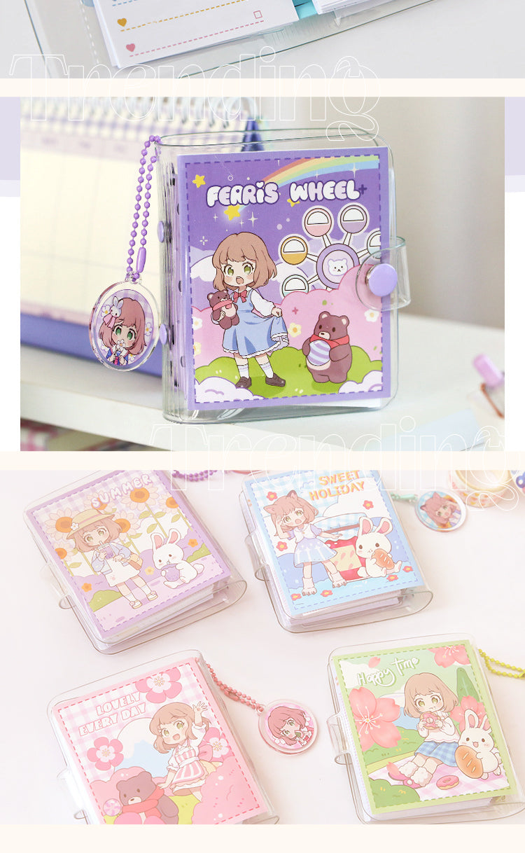 5Product Display of Kawaii Cartoon Mini Loose-Leaf Journal Notebook2