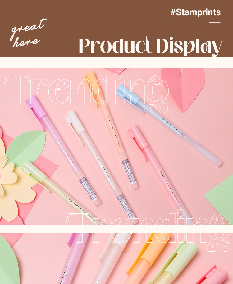 5Product Display of Macaron Color Pen Shaped Double-Sided Adhesive Dots Glue Tape1