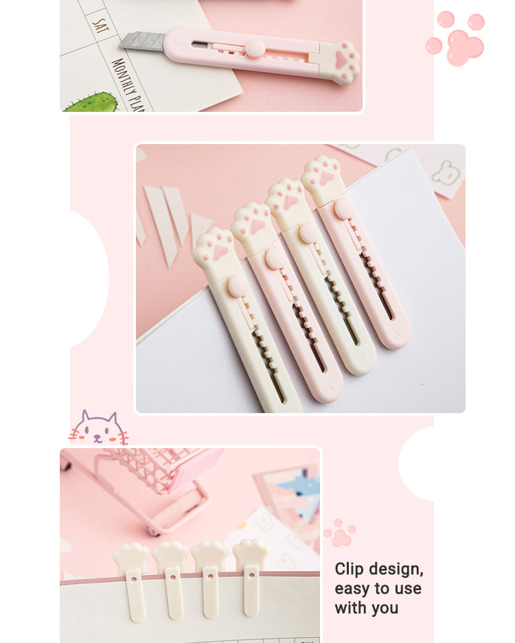 5Product Display of Mini Cute Cat Paw Utility Knife2