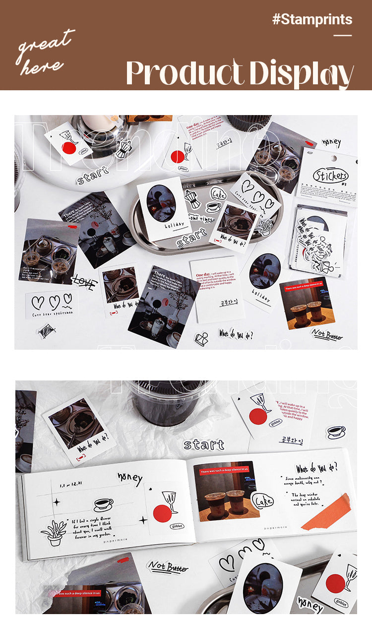 5Product Display of Modern Corner Cafe Adhesive Sticker Pack·