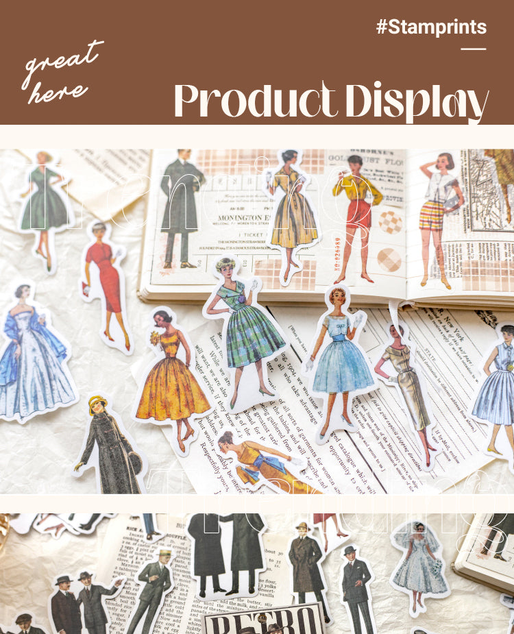 5Product Display of Nostalgic Fashion Show Vintage Characters Sticker Pack1