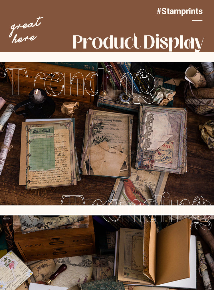 5Product Display of Old Times Vintage Art Scrapbook Notebook1