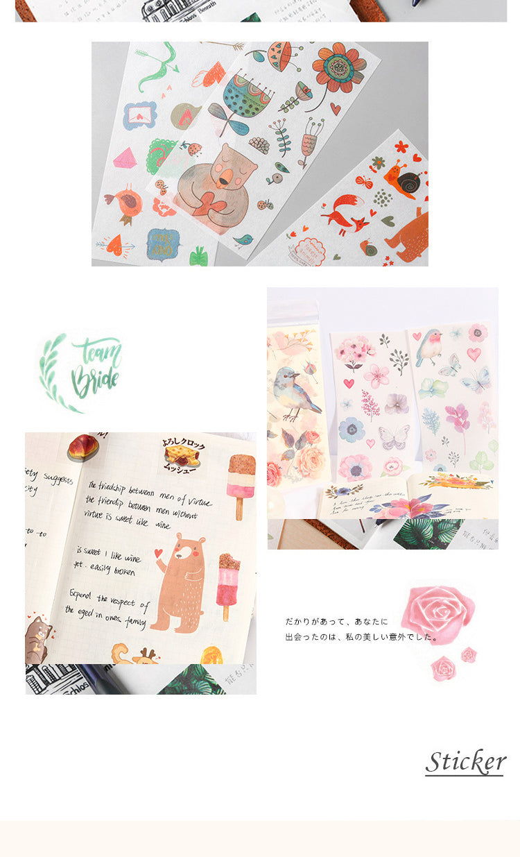 5Product Display of Refreshing Plant Animal Planet Food Washi Sticker5