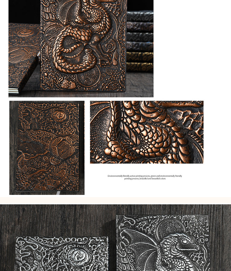 5Product Display of Retro 3D Embossed Dinosaur Dragon Notebook2