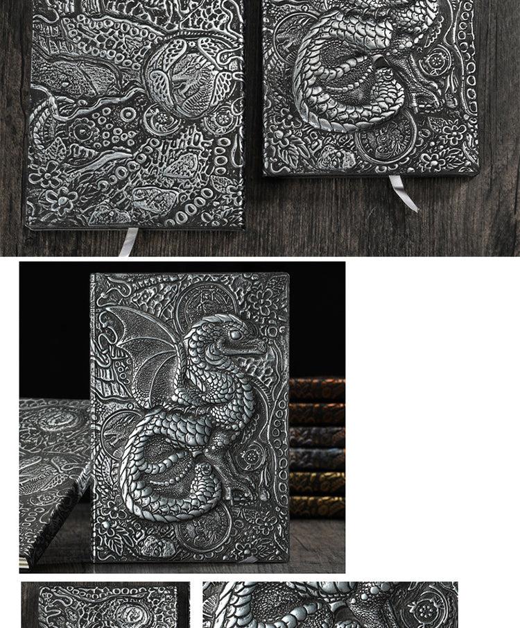 5Product Display of Retro 3D Embossed Dinosaur Dragon Notebook3