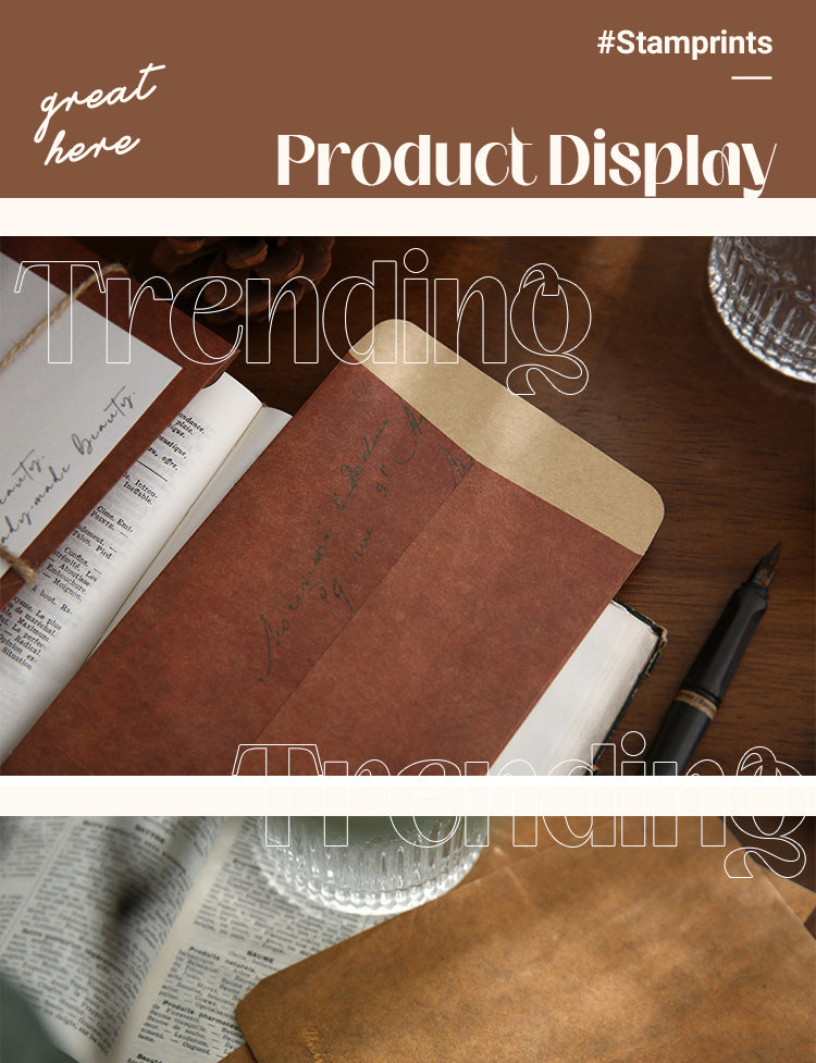 5Product Display of Retro Distressed Color Kraft Stationery Envelope1