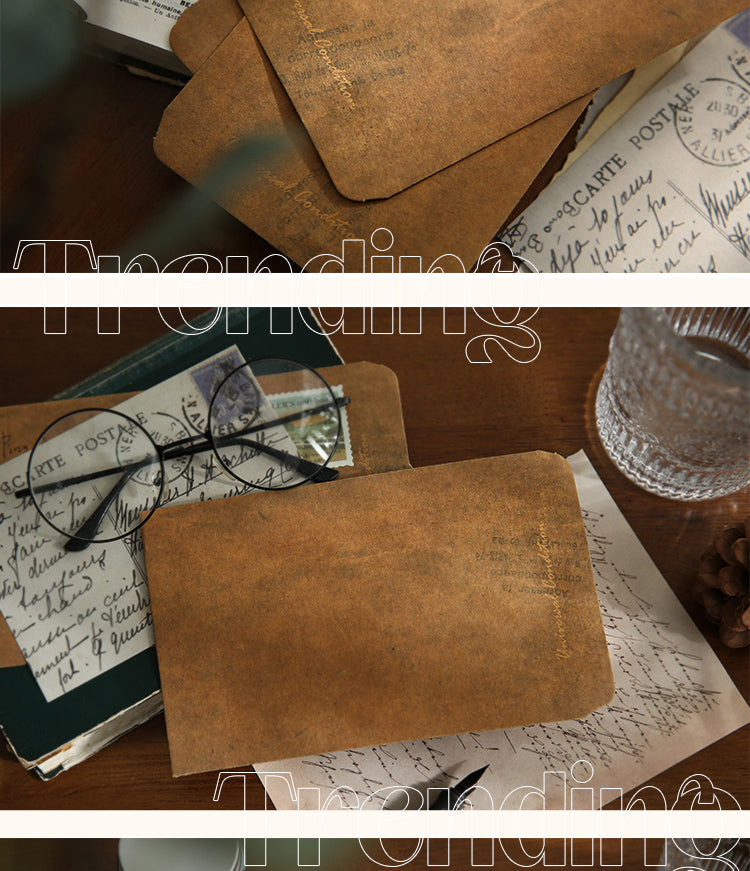 Card - Retro Distressed Color Kraft Stationery Envelope