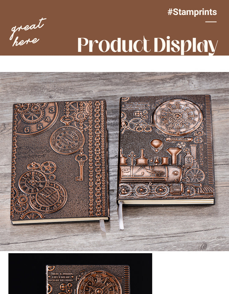 5Product Display of Retro European Embossed Hardcover PU Journal A5 Notebook 1