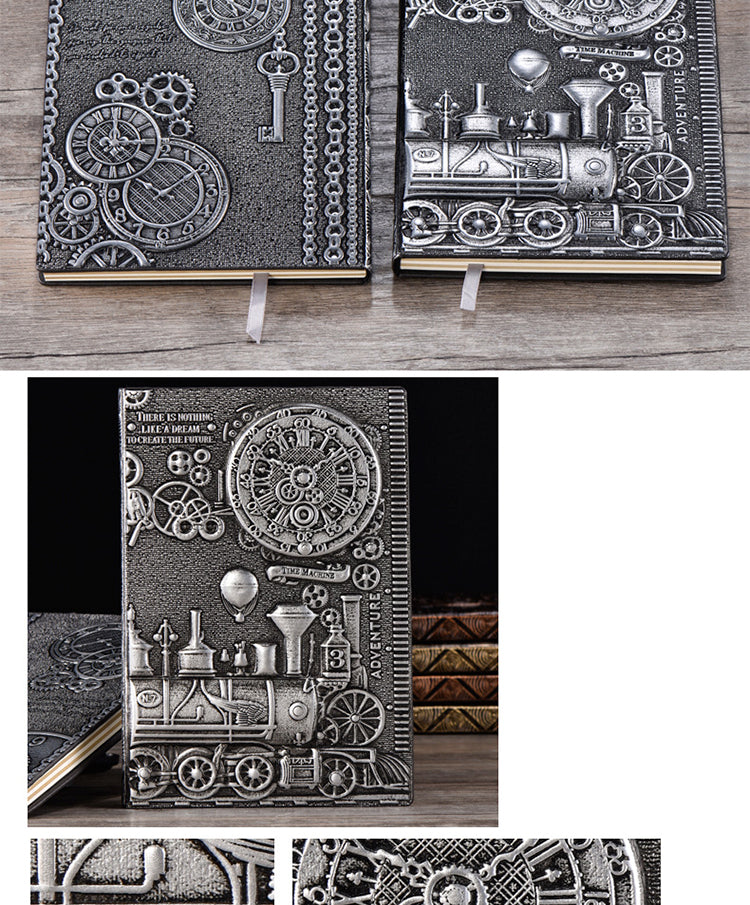5Product Display of Retro European Embossed Hardcover PU Journal A5 Notebook 3