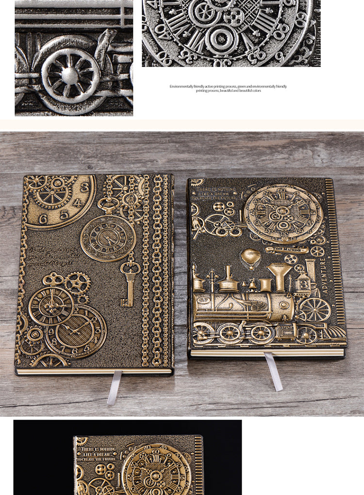 5Product Display of Retro European Embossed Hardcover PU Journal A5 Notebook 4