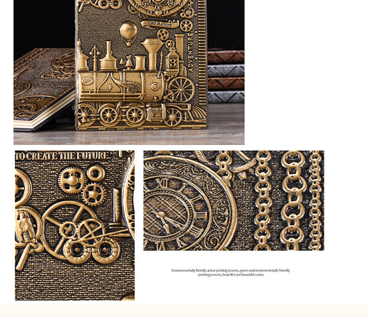 5Product Display of Retro European Embossed Hardcover PU Journal A5 Notebook 5
