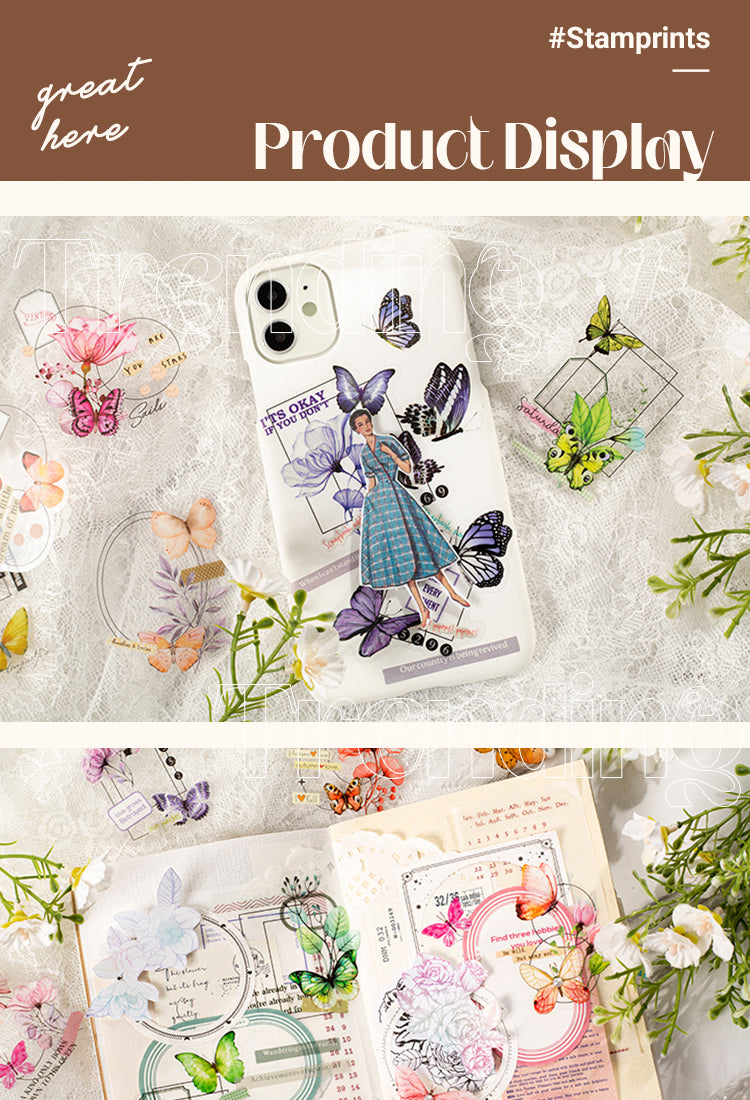 5Product Display of Romantic Dream of Butterfly PET Sticker Pack1