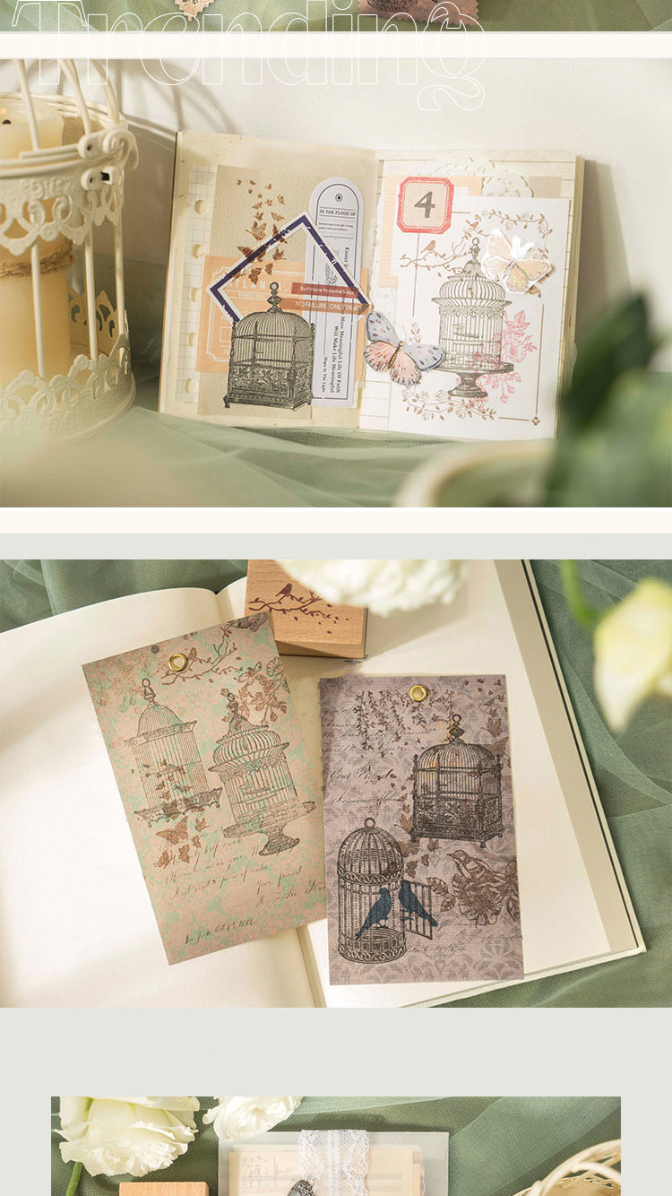 5Product Display of Secret Garden Birdcage Wooden Rubber Stamp Set2