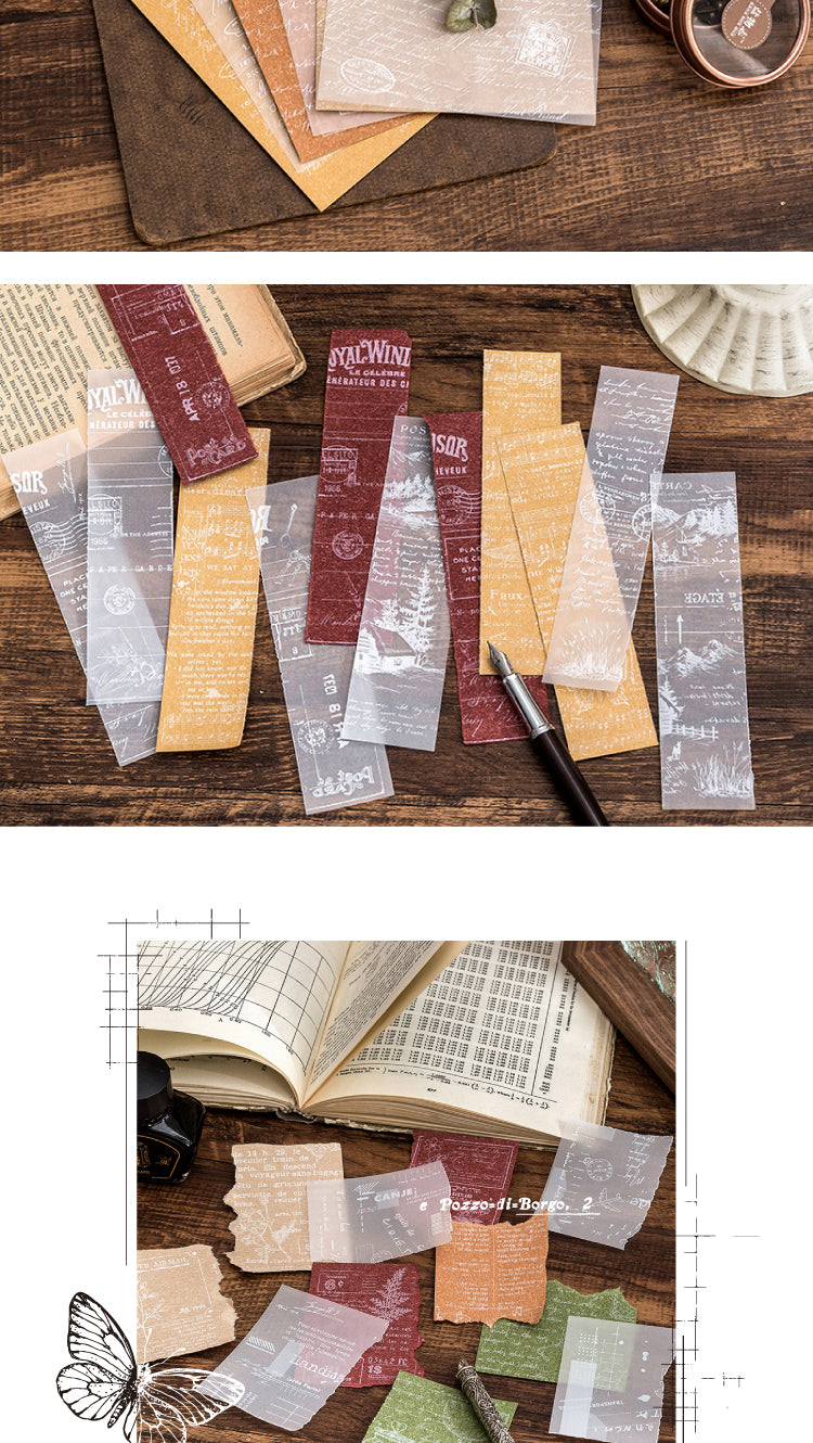 5Product Display of Simple English Text Tracing Paper Scrapbook Paper Pack3