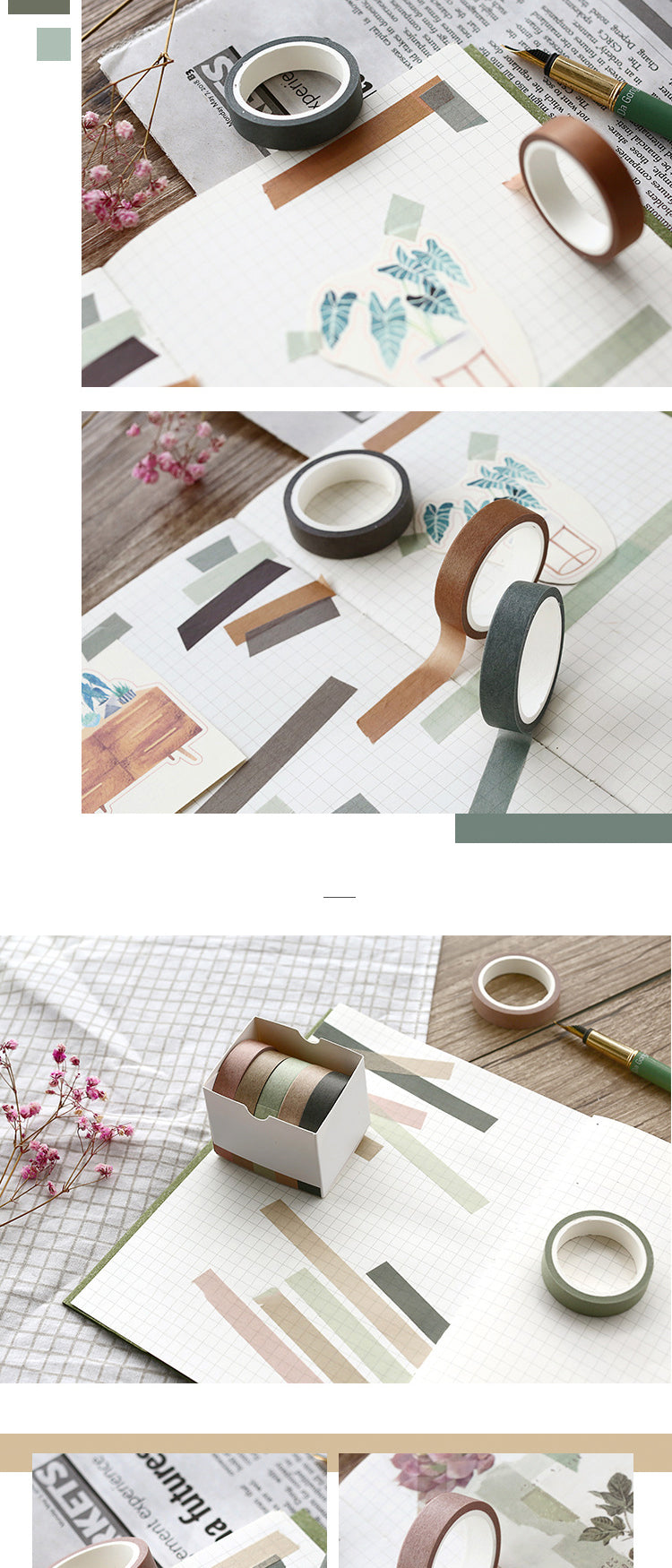 5Product Display of Simple Pure Color Washi Tape Set6