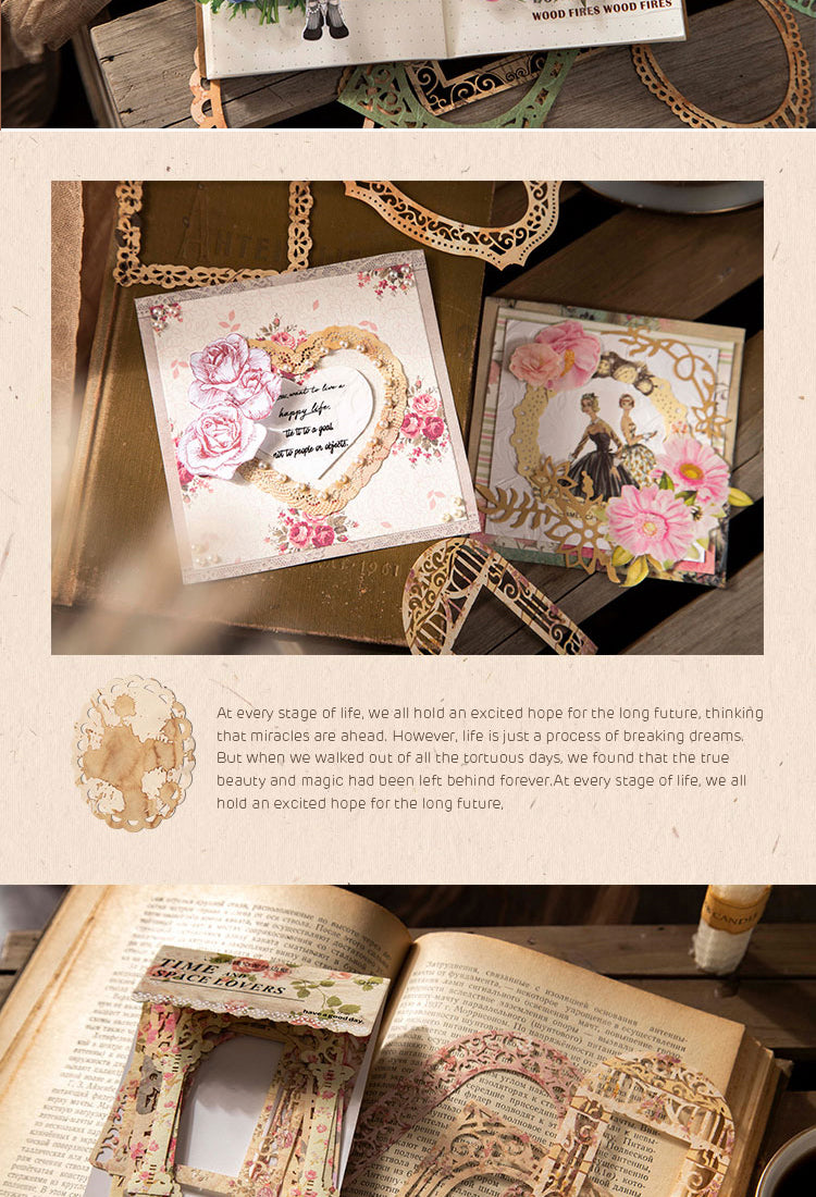 5Product Display of Time Travel Hollow Lace Border Decorative Paper3