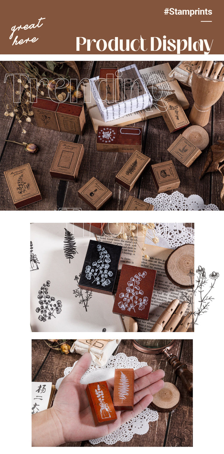 5Product Display of Traditional Chinese Herb Wooden Rubber Stamp