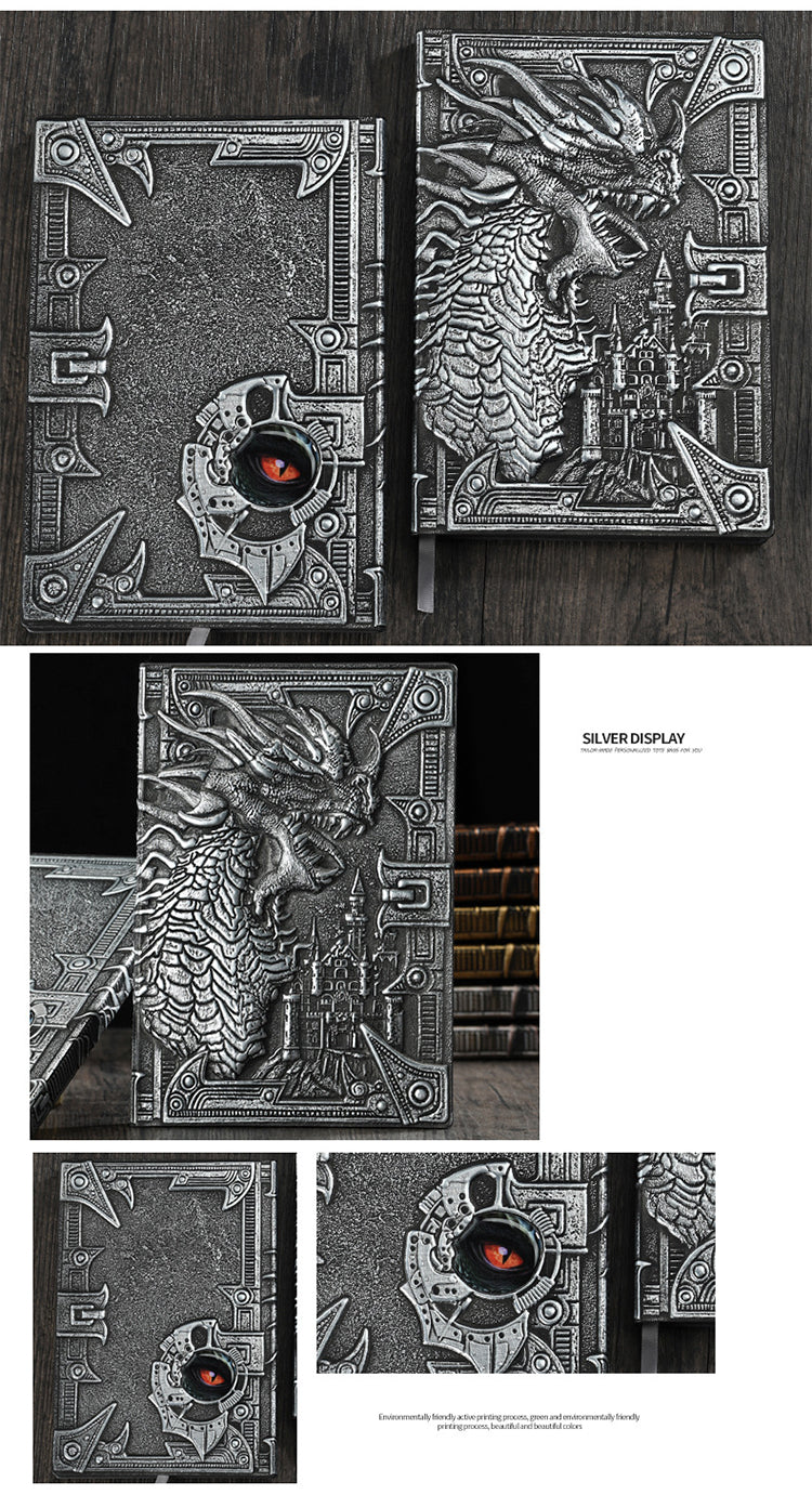 5Product Display of Vintage 3D Relief Bronze Dragon Notebook2