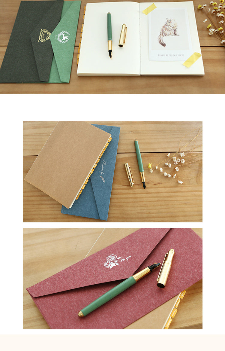 5Product Display of Vintage Business Foil Stamping Kraft Invitation Envelope4