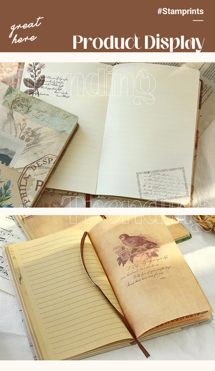 5Product Display of Vintage European Style Hardcover Colored Page Notebook1