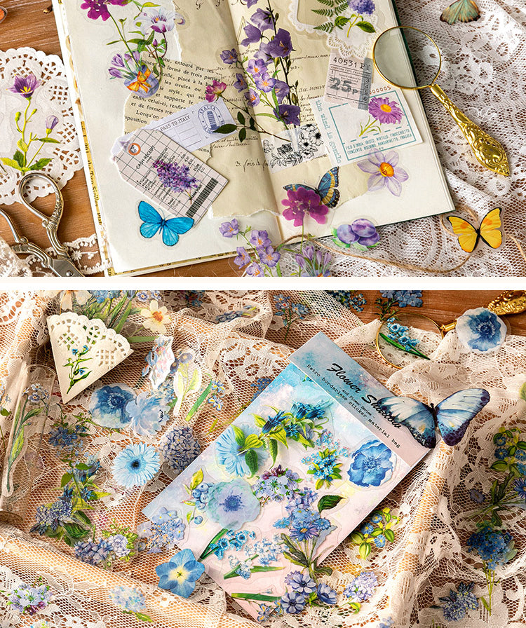 5Product Display of Vintage Floral Journal Diary PET Deco Sticker2