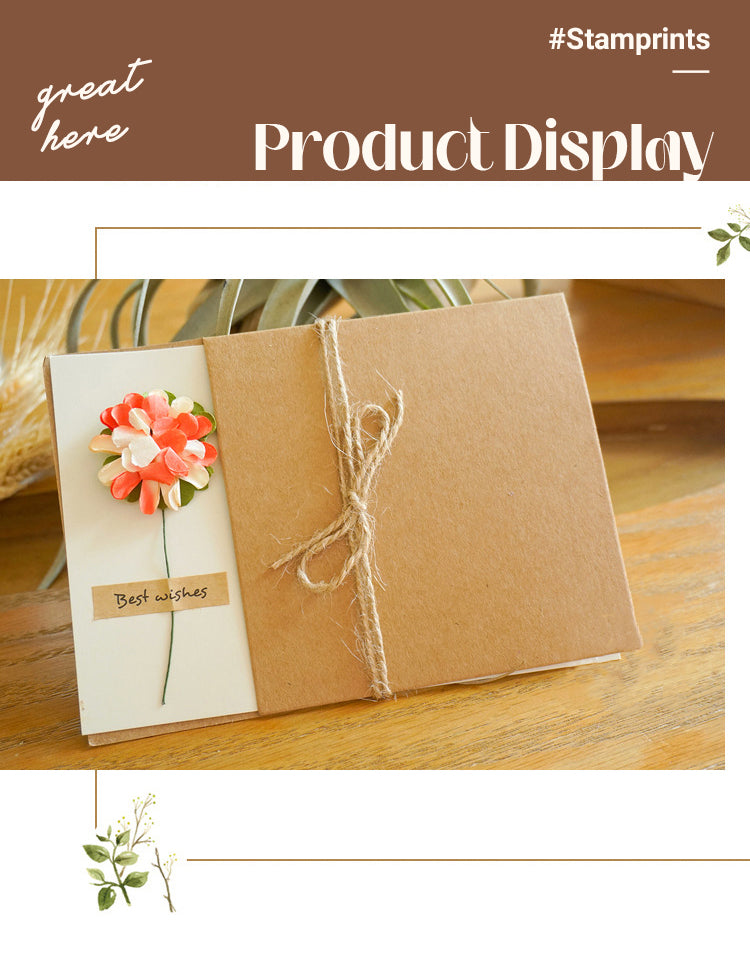 5Product Display of Vintage Kraft Dried Flower Greeting Card Thank You Card1